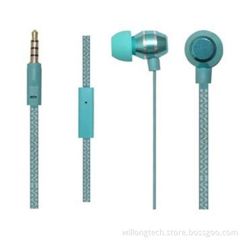 Customized pattern printing TPE flat cable earphone noise cancelling